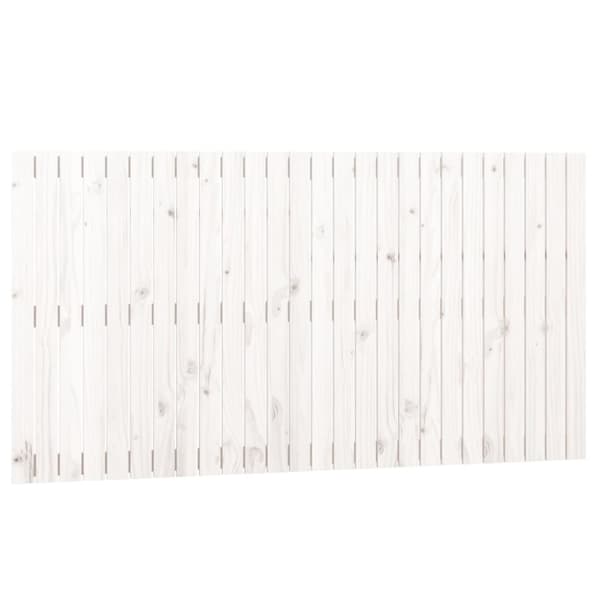 Väggmonterad huvudgavel vit 166x3x90 cm massiv furu