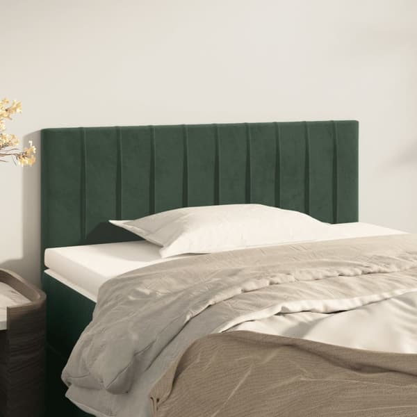 Sänggavel grön 100x5x78/88 cm sammet