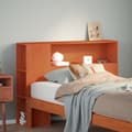 Miniatyrbild 1 av 2: Huvudgavel med förvaring vaxbrun 90 cm massiv furu