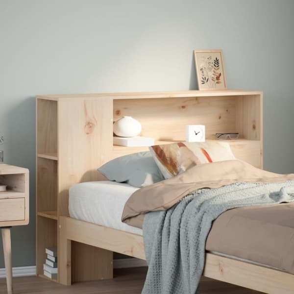 Huvudgavel med förvaring 90 cm massiv furu