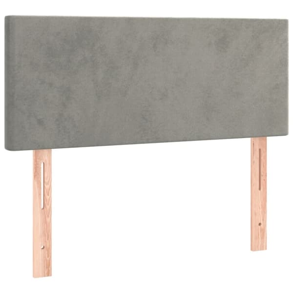 Sänggavel ljusgrå 90x5x78/88 cm sammet