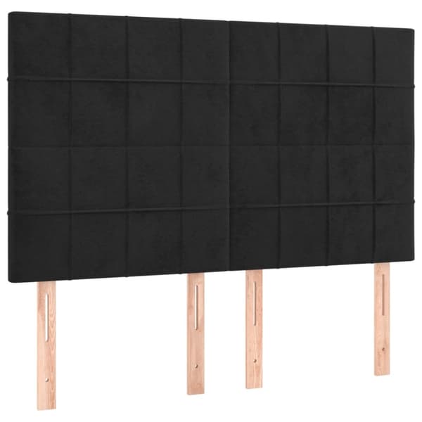 Huvudgavlar 4 st svart 72x5x78/88 cm sammet