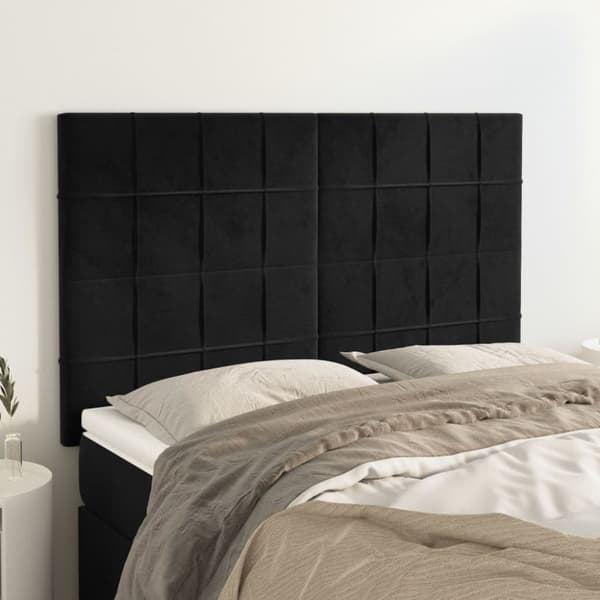 Huvudgavlar 4 st svart 72x5x78/88 cm sammet