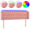 Miniatyrbild 2 av 2: Sänggavel LED rosa 163x16x78/88 cm sammet