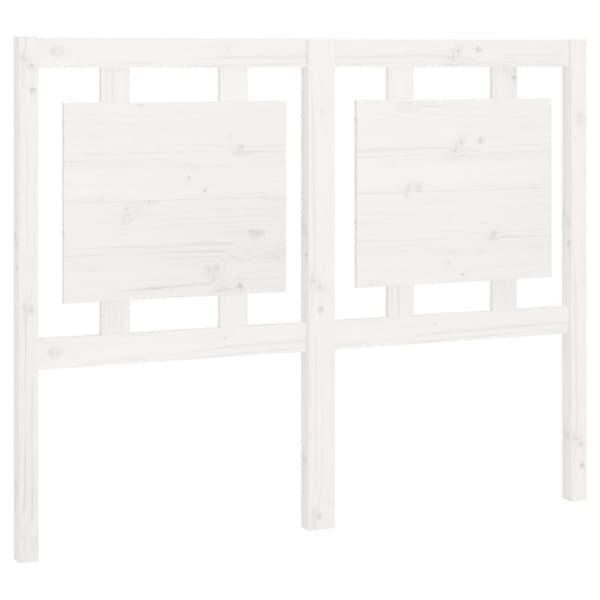 Sänggavel vit 125,5x4x100 cm massiv furu