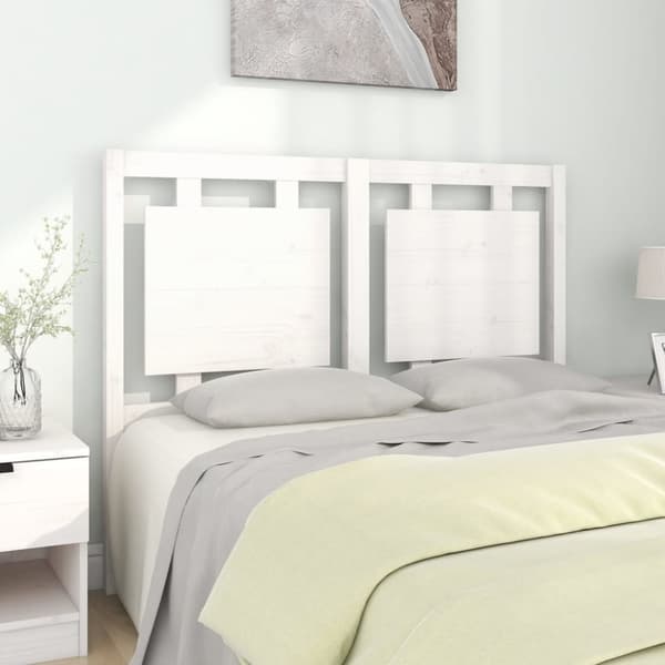 Sänggavel vit 125,5x4x100 cm massiv furu