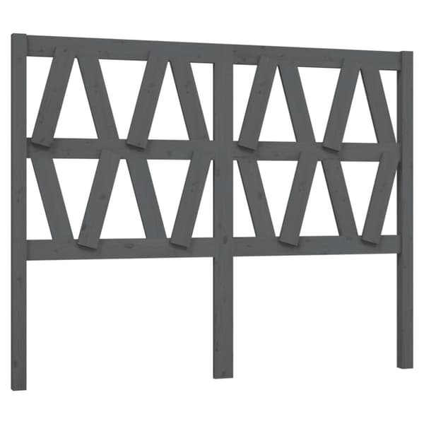 Sänggavel grå 146x4x100 cm massiv furu
