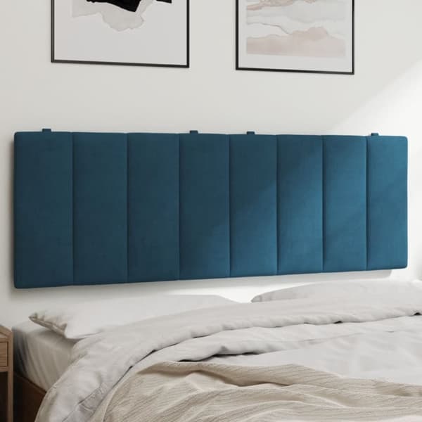 Dyna till huvudgavel blå 120 cm sammet