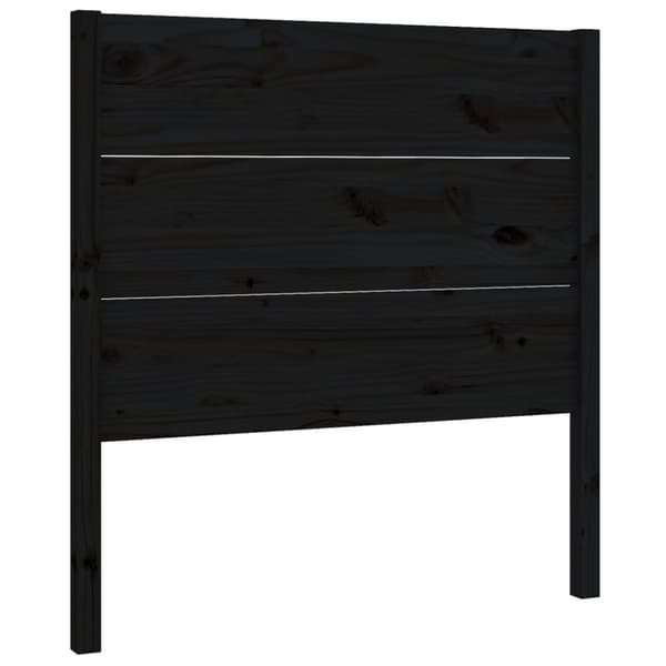 Sänggavel svart 96x4x100 cm massiv furu