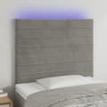 Miniatyrbild 1 av 2: Sänggavel LED ljusgrå 90x5x118/128 cm sammet