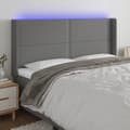 Miniatyrbild 1 av 2: Sänggavel LED mörkgrå 183x16x118/128 cm tyg