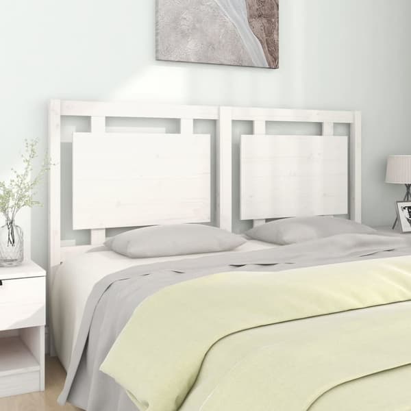 Sänggavel vit 155,5x4x100 cm massiv furu