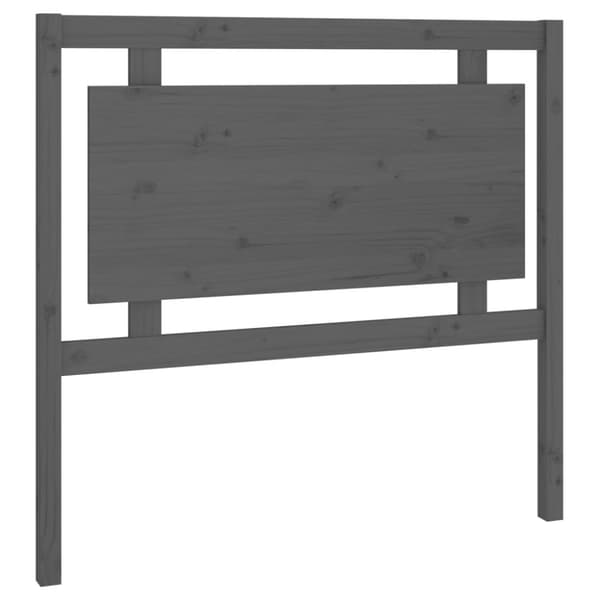 Sänggavel grå 105,5x4x100 cm massiv furu