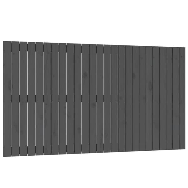 Väggmonterad huvudgavel grå 159,5x3x90 cm massiv furu
