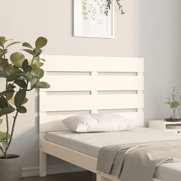 Sänggavel vit 75x3x80 cm massiv furu
