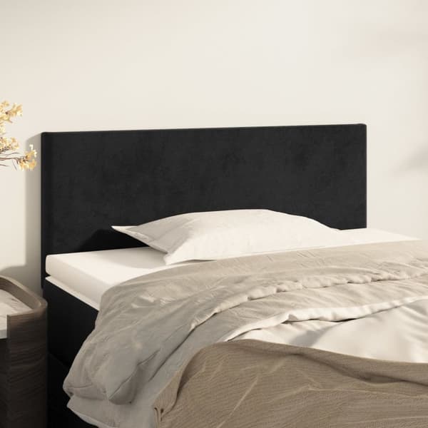 Sänggavel svart 80x5x78/88 cm sammet