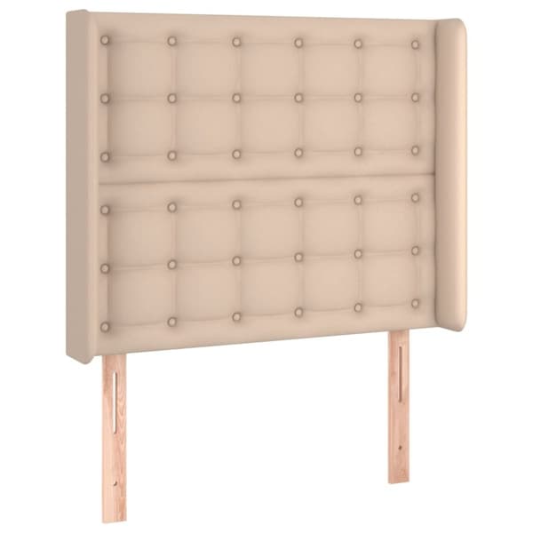 Sänggavel med kanter cappuccino 83x16x118/128 cm konstläder