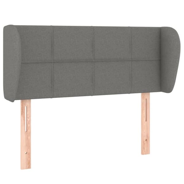 Sänggavel med kanter mörkgrå 103x23x78/88 cm tyg