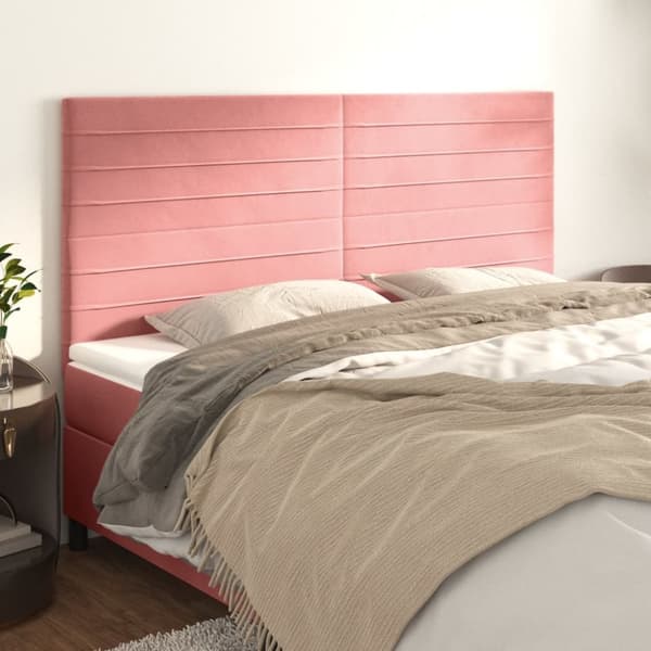 Huvudgavlar 4 st rosa 80x5x78/88 cm sammet