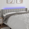 Miniatyrbild 1 av 2: Sänggavel LED ljusgrå 163x16x78/88 cm tyg