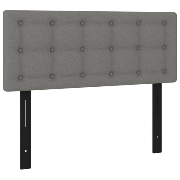 Sänggavel mörkgrå 100x5x78/88 cm tyg