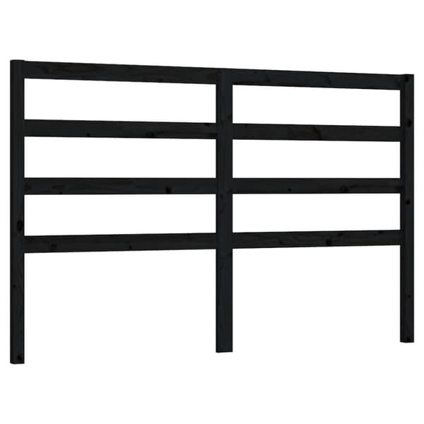 Sänggavel svart 146x4x100 cm massiv furu