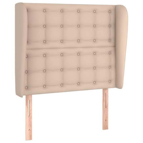 Sänggavel med kanter cappuccino 93x23x118/128 cm konstläder