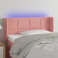 Miniatyrbild 1 av 2: Sänggavel LED rosa 93x16x78/88 cm sammet