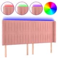 Miniatyrbild 2 av 2: Sänggavel LED rosa 203x16x118/128 cm sammet