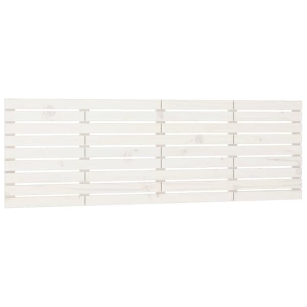 Väggmonterad huvudgavel vit 166x3x63 cm massiv furu
