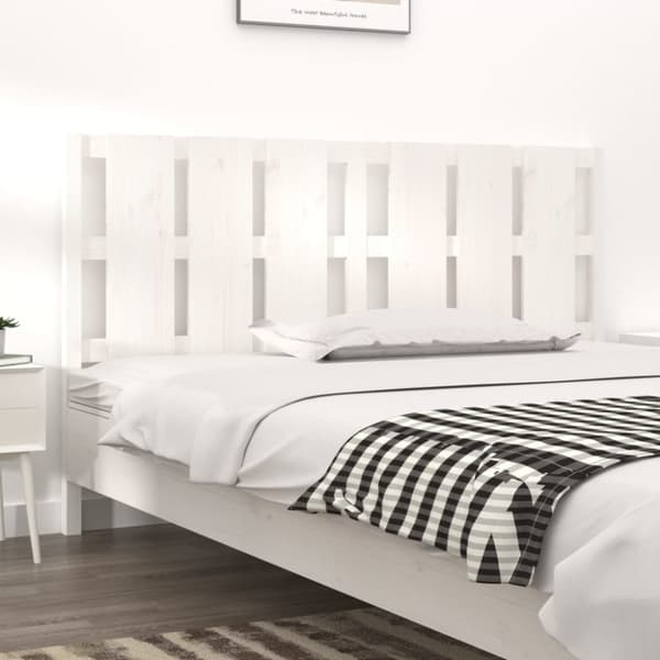 Sänggavel vit 185,5x4x100 cm massiv furu