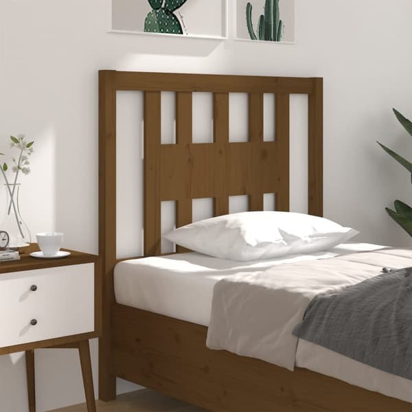 Sänggavel honungsbrun 96x4x100 cm massiv furu