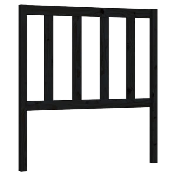 Sänggavel svart 106x4x100 cm massiv furu