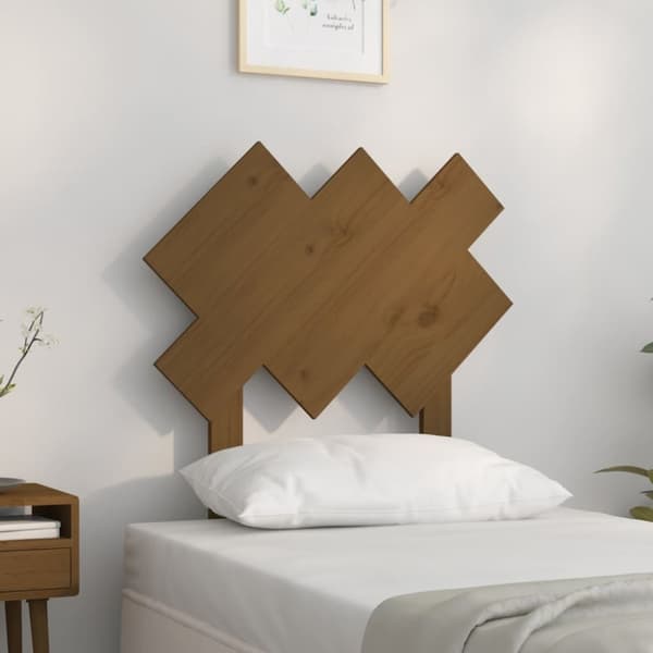 Sänggavel honungsbrun 72,5x3x81 cm massiv furu