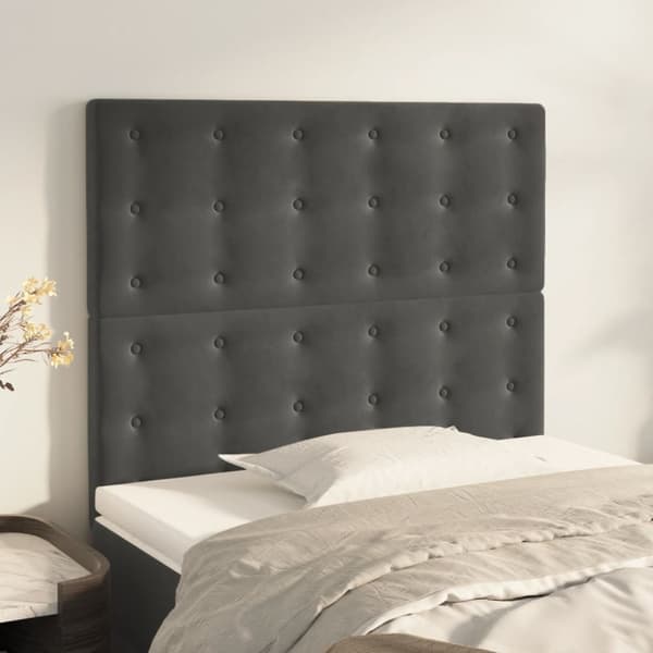 Huvudgavlar 2 st mörkgrå 100x5x78/88 cm sammet