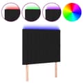 Miniatyrbild 2 av 2: Sänggavel LED svart 80x5x118/128 cm tyg