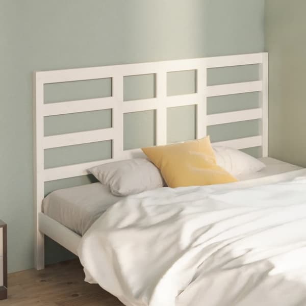 Sänggavel vit 146x4x104 cm massiv furu