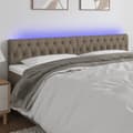 Miniatyrbild 1 av 2: Sänggavel LED taupe 200x7x78/88 cm tyg