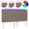 Miniatyrbild 2 av 2: Sänggavel LED taupe 160x5x118/128 cm tyg