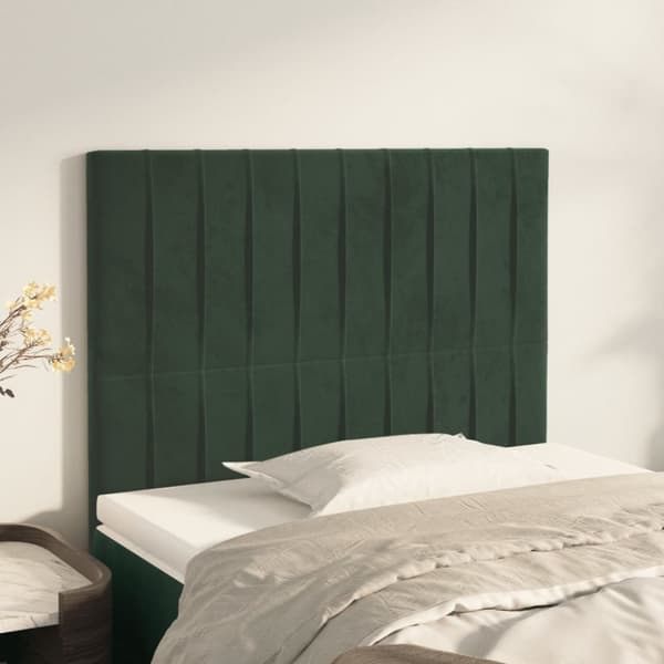 Huvudgavlar 2 st mörkgrön 80x5x78/88 cm sammet