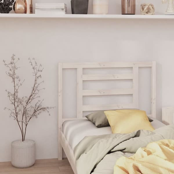 Sänggavel vit 106x4x100 cm massiv furu