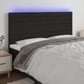 Miniatyrbild 1 av 2: Sänggavel LED svart 180x5x118/128 cm tyg