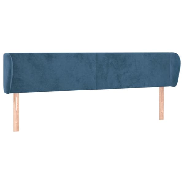 Sänggavel med kanter mörkblå 183x23x78/88 cm sammet