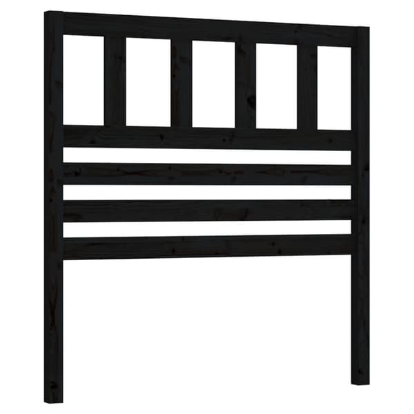Sänggavel svart 106x4x100 cm massiv furu