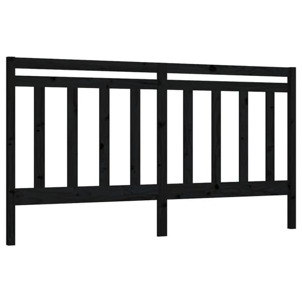 Sänggavel svart 186x4x100 cm massiv furu