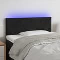 Miniatyrbild 1 av 2: Sänggavel LED svart 90x5x78/88 cm sammet