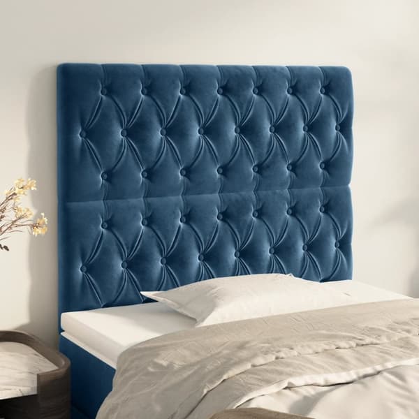 Huvudgavlar 2 st mörkblå 90x7x78/88 cm sammet