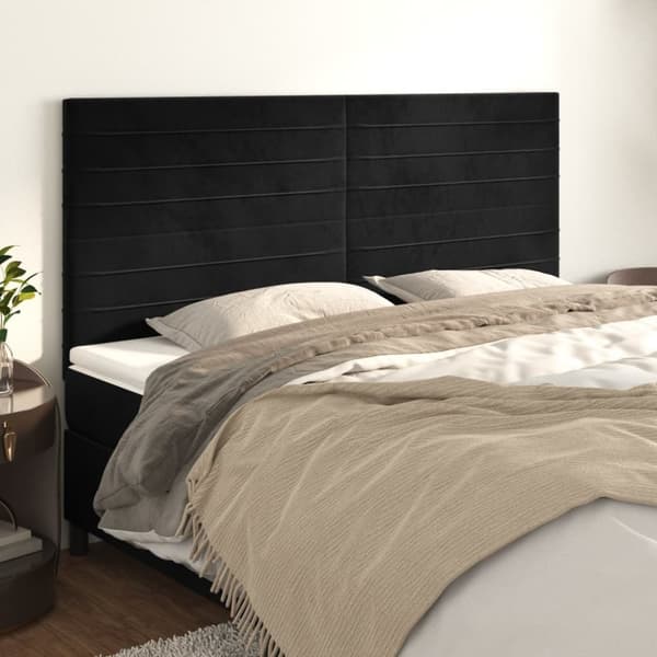 Huvudgavlar 4 st svart 80x5x78/88 cm sammet