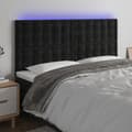 Miniatyrbild 2 av 2: Sänggavel LED svart 200x5x118/128 cm sammet