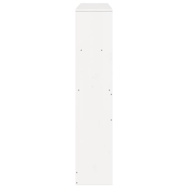 Sängynpääty säilytystilalla valkoinen 150 cm täysi mänty